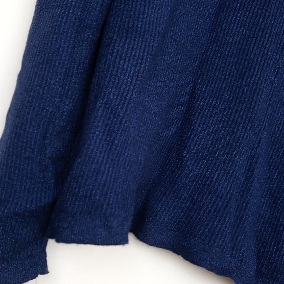 New Ribbed Sparkly Knit V Neck Cold Shoulder Stretchy Sweater Top - Picture 10 of 14